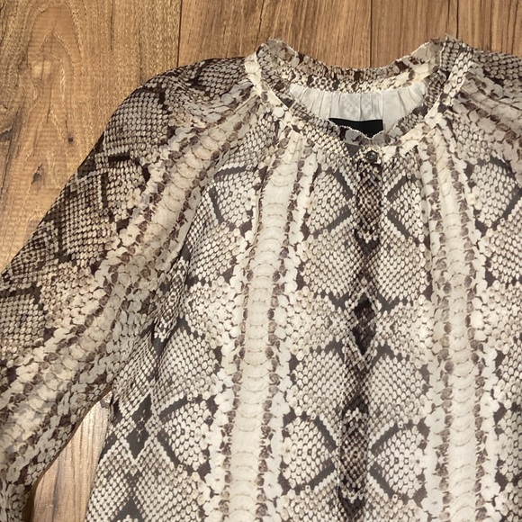 J.Crew Collection Snakeskin Print Silk Blouse - Picture 2 of 9